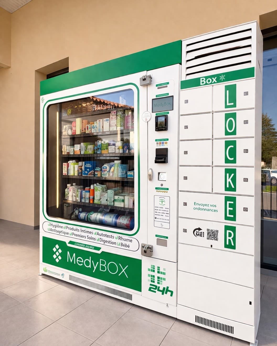 MedyBox — distributeur et casiers pharmacie 24h/24